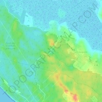 Mapa topográfico Papericaud, altitud, relieve