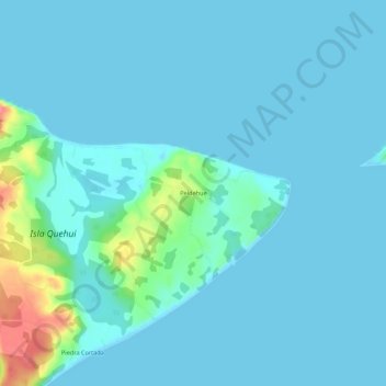 Mapa topográfico Peldehue, altitud, relieve