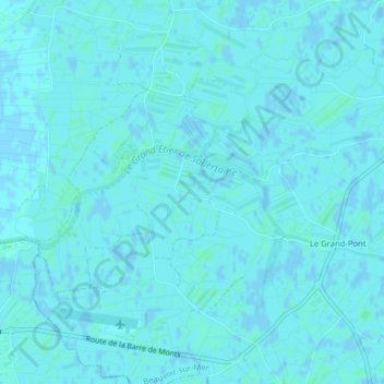 Mapa topográfico Le Baraud, altitud, relieve