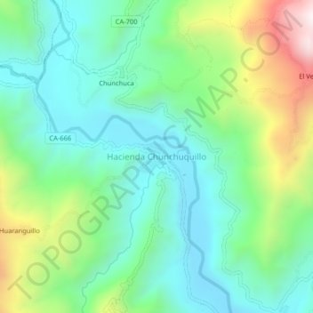 Mapa topográfico Hacienda Chunchuquillo, altitud, relieve