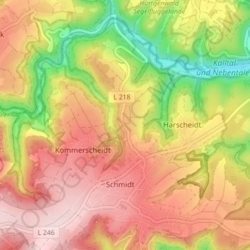 Mapa topográfico Froitscheidt, altitud, relieve