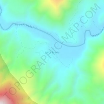 Mapa topográfico Jesus Maria, altitud, relieve