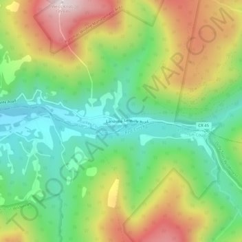 Mapa topográfico Laneville, altitud, relieve