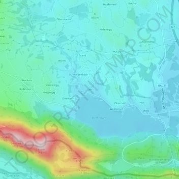 Mapa topográfico See, altitud, relieve