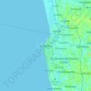 Mapa topográfico Colombo, altitud, relieve