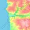 Mapa topográfico Coombe, altitud, relieve