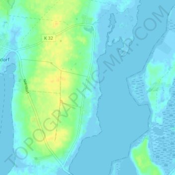 Mapa topográfico Malchow, altitud, relieve