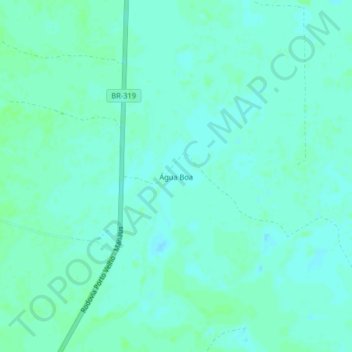 Mapa topográfico Água Boa, altitud, relieve