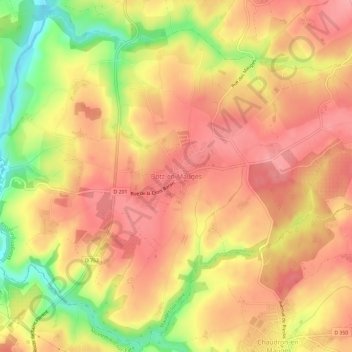 Mapa topográfico Botz-en-Mauges, altitud, relieve