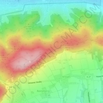 Mapa topográfico Straußberg, altitud, relieve