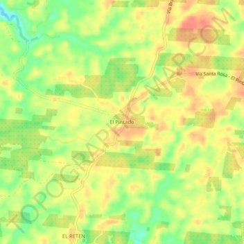 Mapa topográfico El Pintado, altitud, relieve