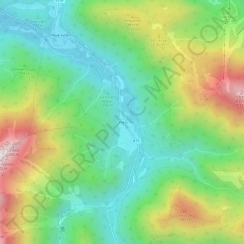 Mapa topográfico Langau, altitud, relieve
