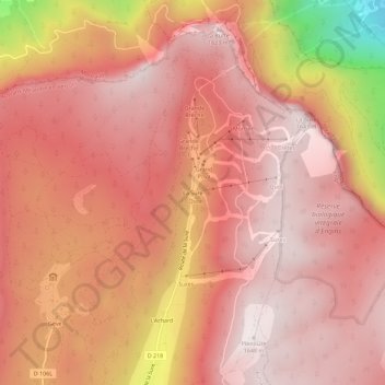 Mapa topográfico La Sure, altitud, relieve