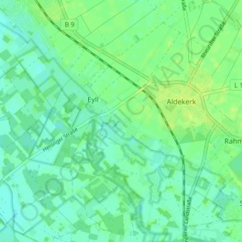 Mapa topográfico Obereyll, altitud, relieve