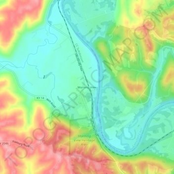 Mapa topográfico Morning View, altitud, relieve