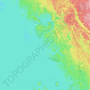 Mapa topográfico Isle of Bute, altitud, relieve