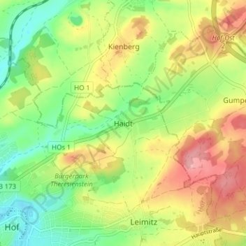 Mapa topográfico Haidt, altitud, relieve