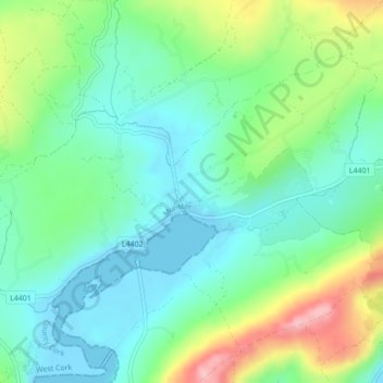 Mapa topográfico Ballyvoye, altitud, relieve