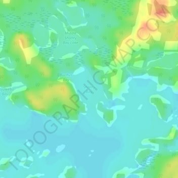 Mapa topográfico Shanty Bay, altitud, relieve