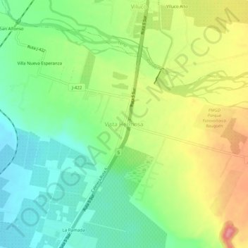 Mapa topográfico Vista Hermosa, altitud, relieve