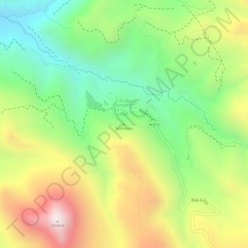 Mapa topográfico Socoroma, altitud, relieve