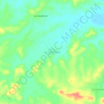 Mapa topográfico La Colorada, altitud, relieve