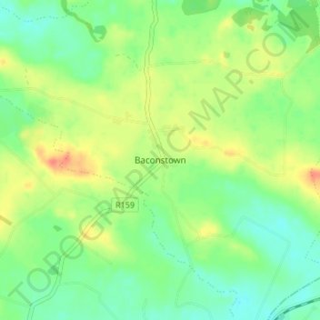 Mapa topográfico Baconstown, altitud, relieve