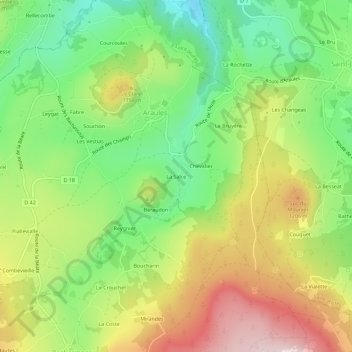 Mapa topográfico La Salce, altitud, relieve