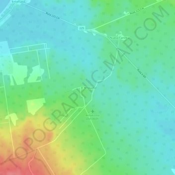 Mapa topográfico El Arrayan, altitud, relieve