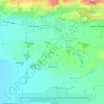 Mapa topográfico Le Not, altitud, relieve