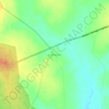 Mapa topográfico Lodhasuli, altitud, relieve