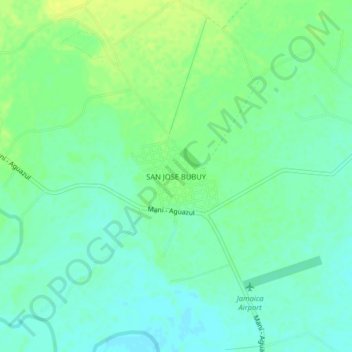 Mapa topográfico SAN JOSE BUBUY, altitud, relieve