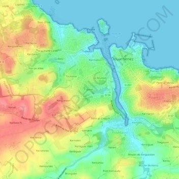 Mapa topográfico Beret, altitud, relieve