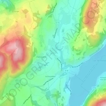 Mapa topográfico Le Pin, altitud, relieve