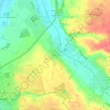 Mapa topográfico Bronnen, altitud, relieve