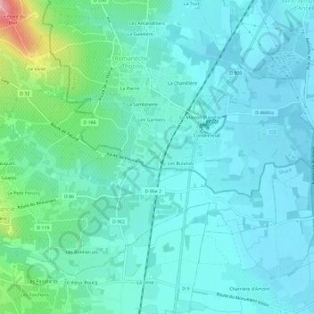 Mapa topográfico La Gare, altitud, relieve