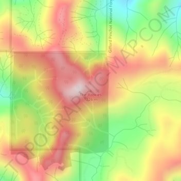 Mapa topográfico The Rockies, altitud, relieve