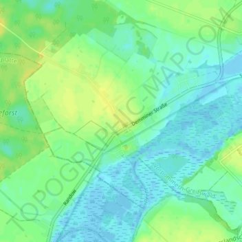 Mapa topográfico Rustow, altitud, relieve