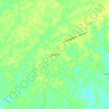 Mapa topográfico Laurel 2, altitud, relieve