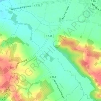 Mapa topográfico Bergons, altitud, relieve