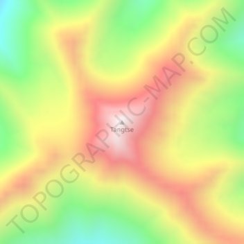 Mapa topográfico Tangtse, altitud, relieve