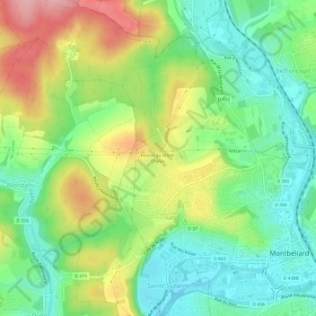 Mapa topográfico Ferme du Mont-Chevis, altitud, relieve