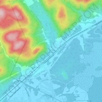 Mapa topográfico Cross Point Station, altitud, relieve