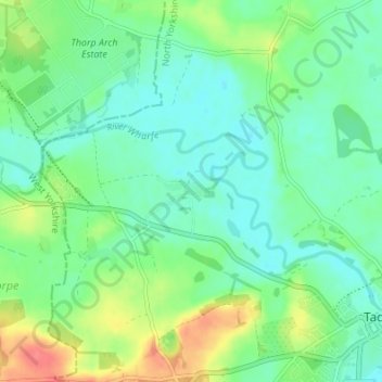 Mapa topográfico Newton Kyme, altitud, relieve