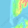 Mapa topográfico Bayshore, altitud, relieve