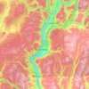 Mapa topográfico Central Okanagan, altitud, relieve