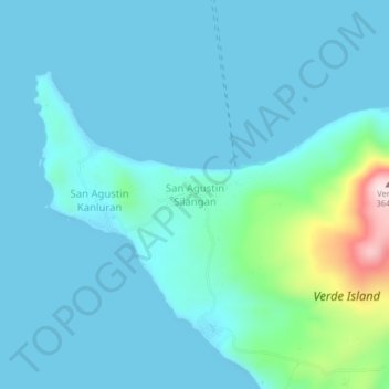 Mapa topográfico San Agustin Silangan, altitud, relieve