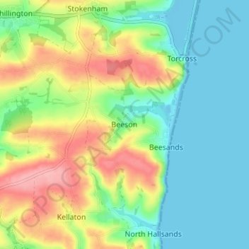 Mapa topográfico Beeson, altitud, relieve