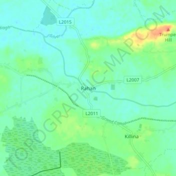 Mapa topográfico Rahan, altitud, relieve