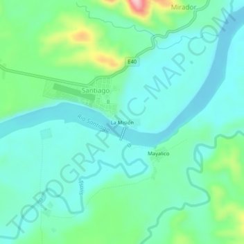 Mapa topográfico La Misión, altitud, relieve